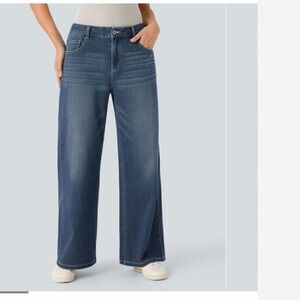 Halara Classic Wide Leg Stretch Blue Jeans